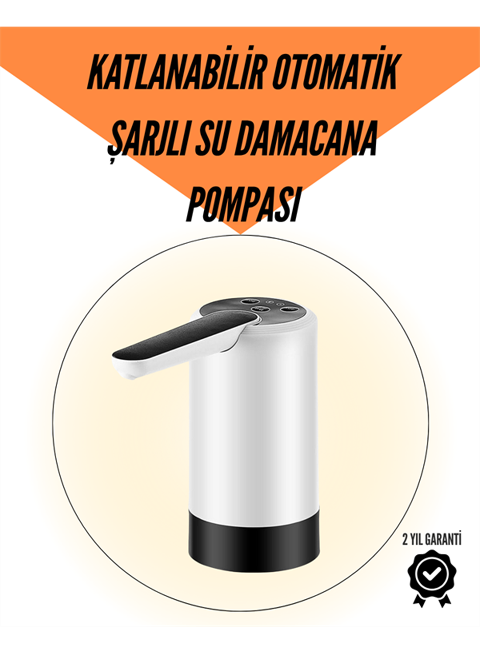Şarjlı Su Pompası 8000mAh | Cam Damacana Uyumlu | Tek Tuşla Kontrol | USB Şarjlı Otomatik Dolum