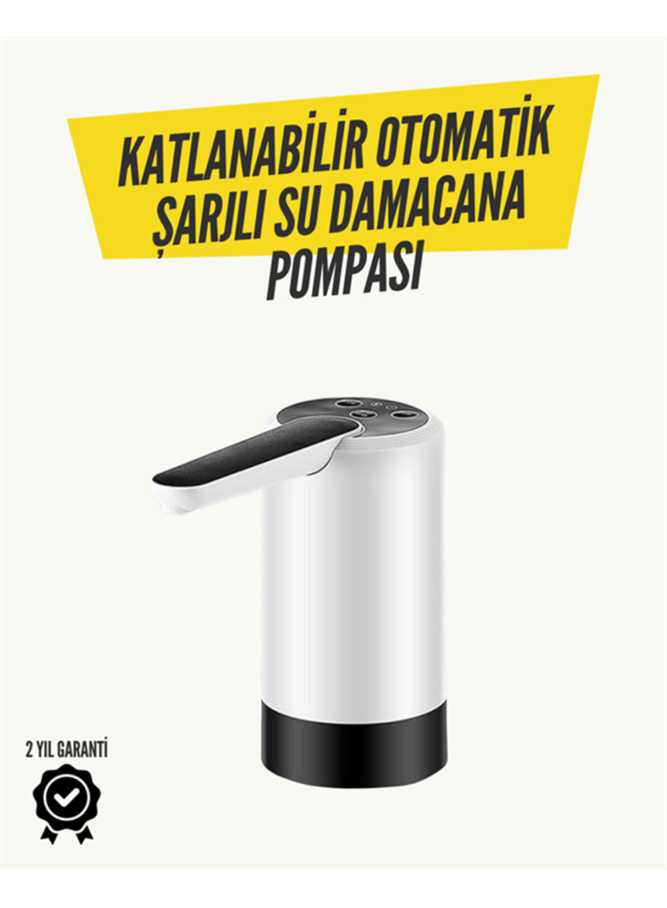 8000mAh Şarjlı Damacana Su Pompası | Tek Tuşla Otomatik Su Alımı | 40-80 Sn Dolum | Katlanabilir Tasarım