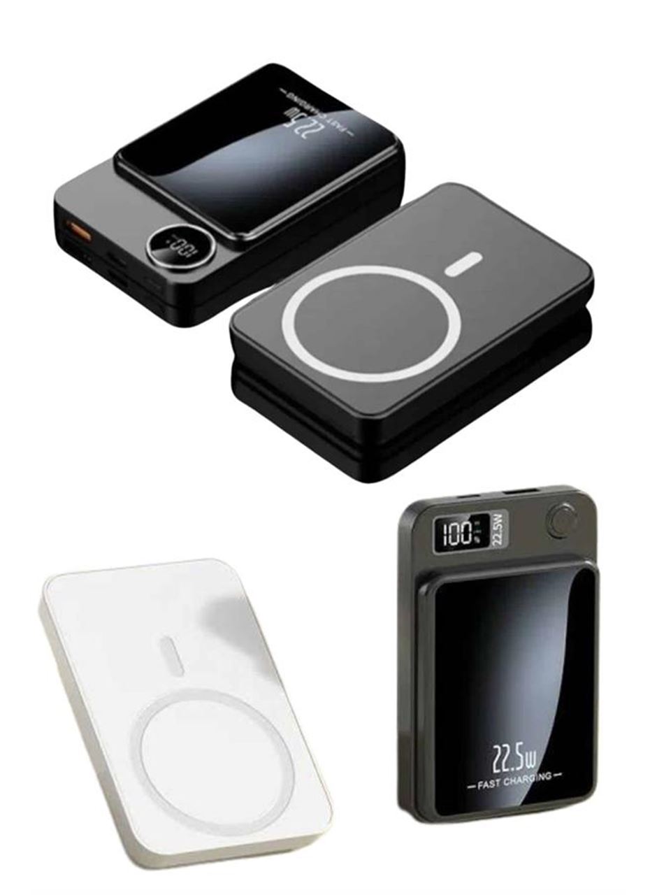 Taşınabilir Şarj Magsafe Powerbank 10.000 mAh Hızlı Şarj Led Göstergeli Kablosuz