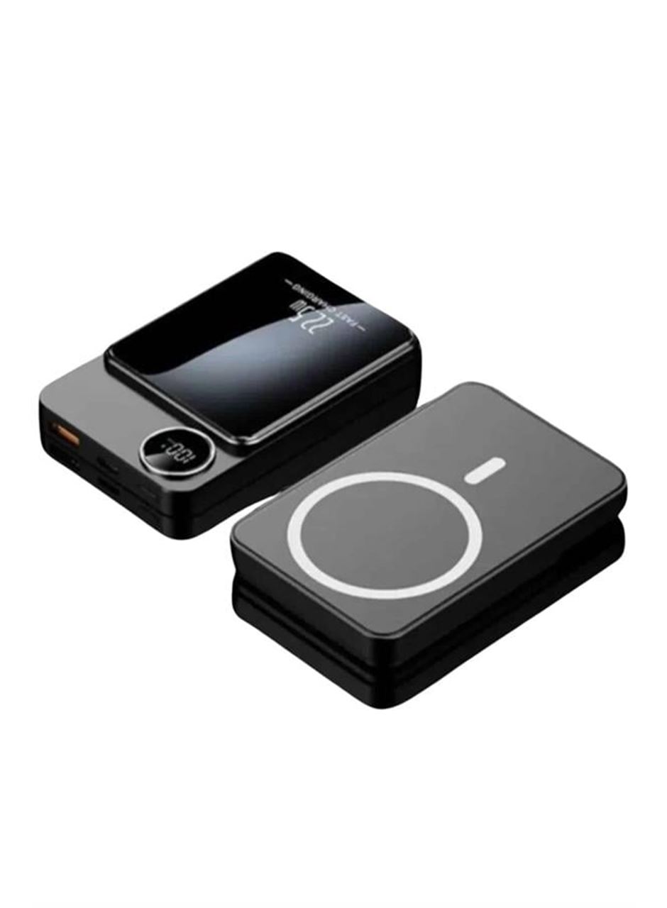 Magsafe Powerbank 10.000 mAh 22.5 Watt Hızlı Şarj Göstergeli Kablosuz Taşınabilir Şarj