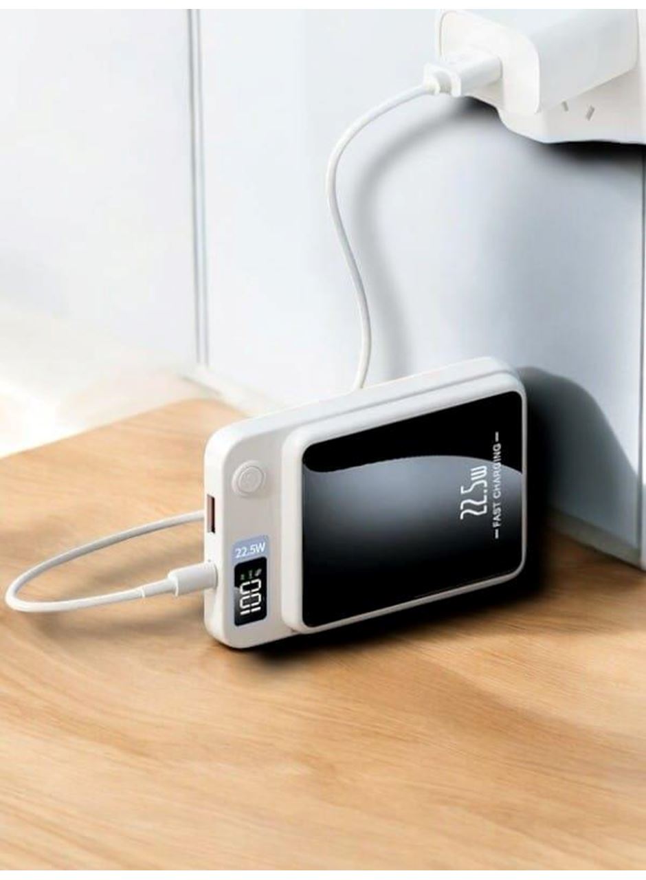22.5W Magsafe Kablosuz Şarjlı Powerbank Dijital Ekran ve Hızlı Şarj
