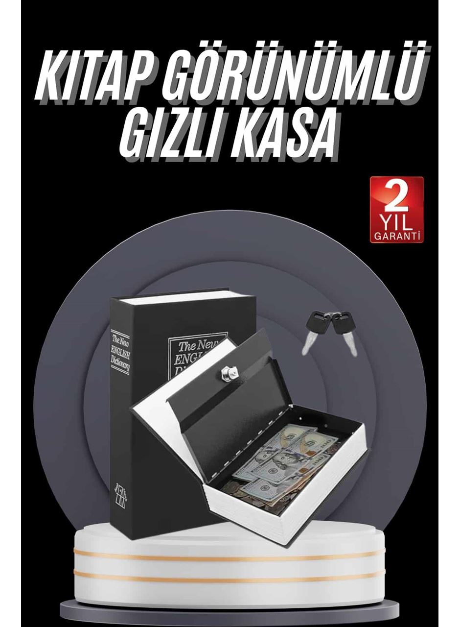 Gizli Kasa Kilitli Sözlük Görünümlü 18cm Gizli Kasa Büyük Boy Anahtarlı