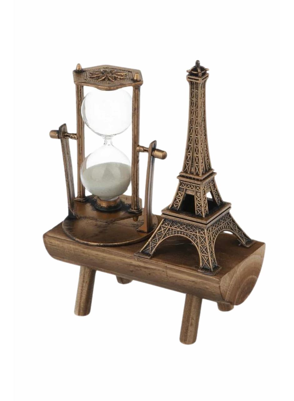 Dekoratif Eyfel Kulesi ve Kum Saati Vintage Tarzı Masa Süsü Biblo