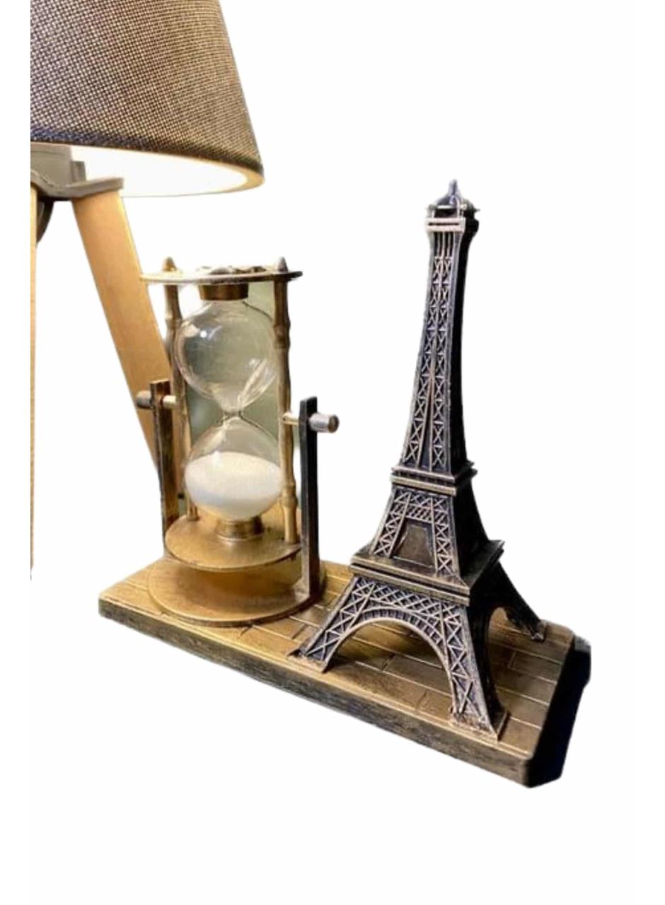 Dekoratif Eyfel Kulesi ve Kum Saati Vintage Tarzı Masa Süsü Biblo