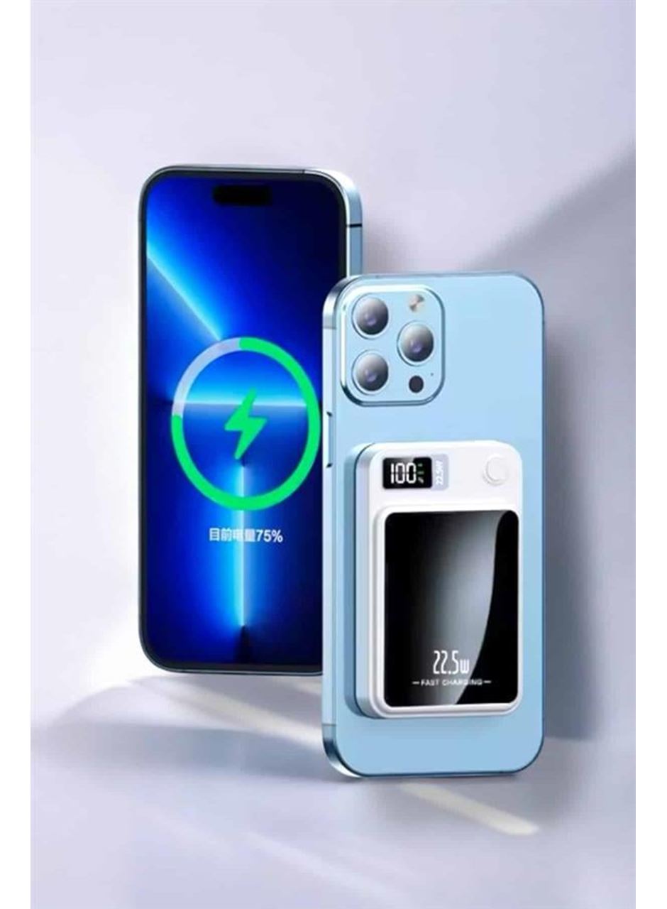 iOS Uyumlu 22.5W Hızlı Şarj Magsafe Powerbank Dijital Göstergeli 10.000 mAh