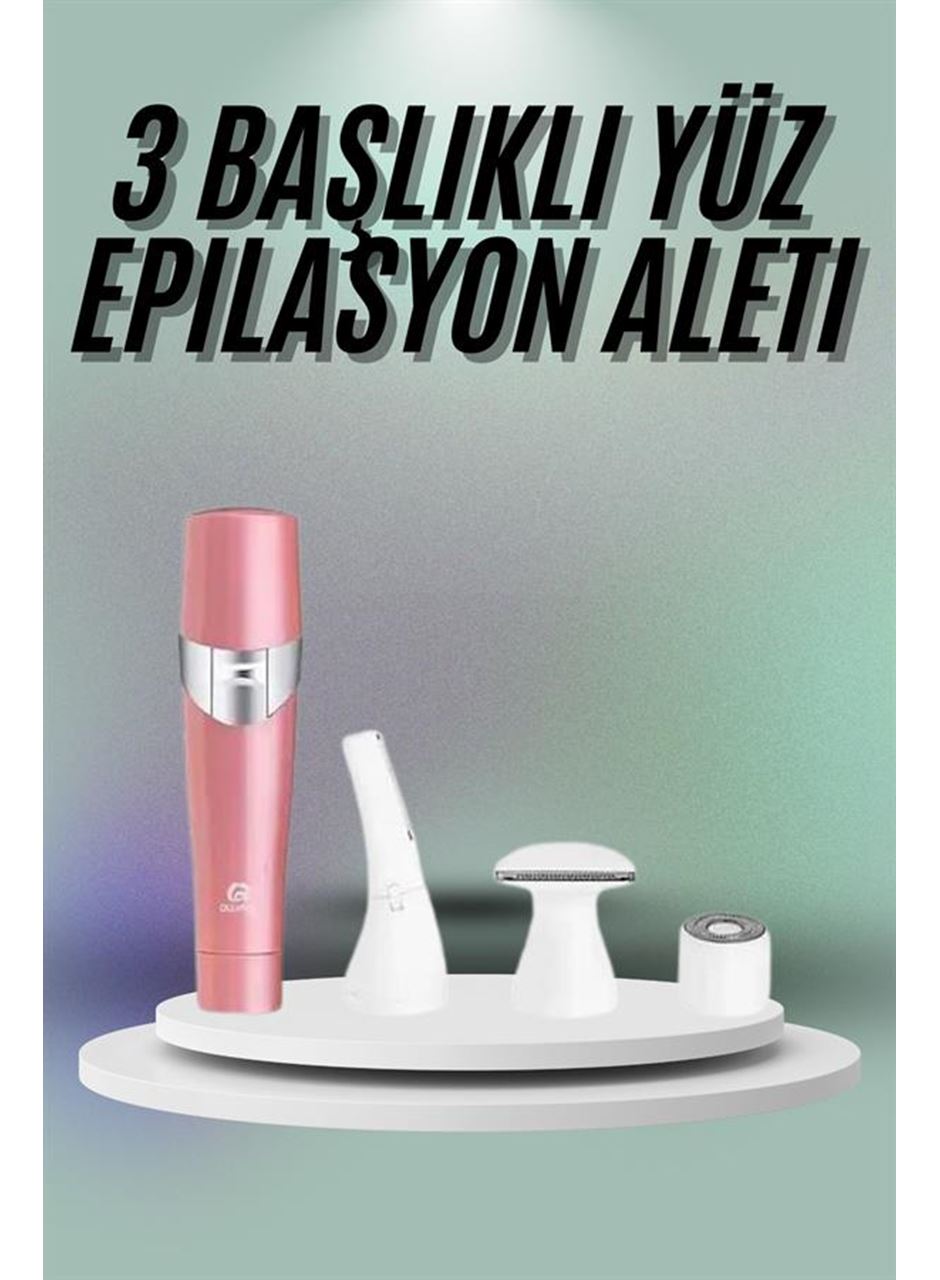 Yüz, Kaş ve Tüm Vücut Epilasyon Aleti3 Başlıklı Epilatör Tüm Cilt Tiplerine Uygun