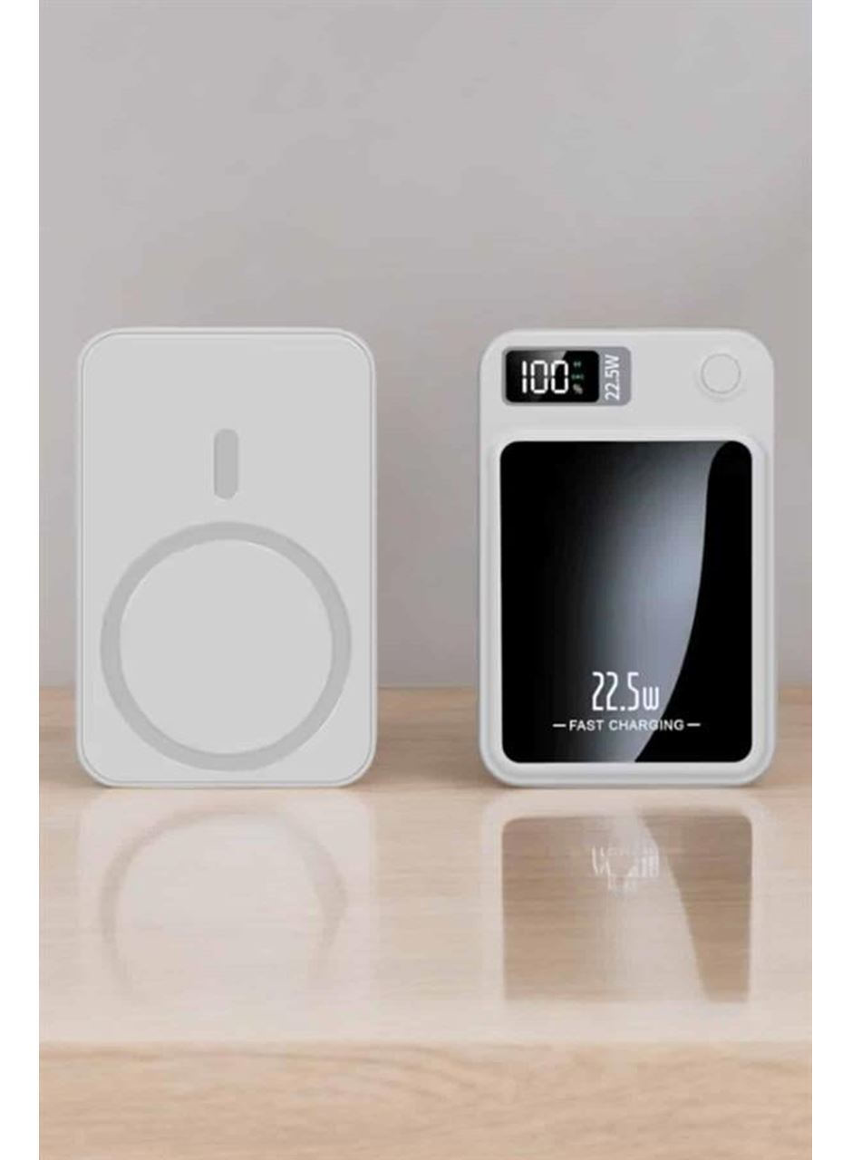 iOS Uyumlu 22.5W Hızlı Şarj Magsafe Powerbank Dijital Göstergeli 10.000 mAh
