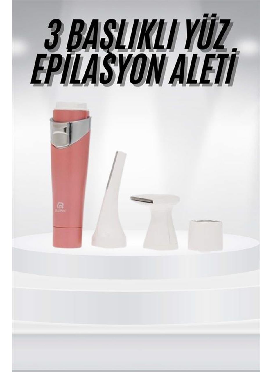 3 Başlıklı Yüz Kaş Epilasyon Aleti Değiştirilebilir Başlık Hassas Ciltlere Uygun