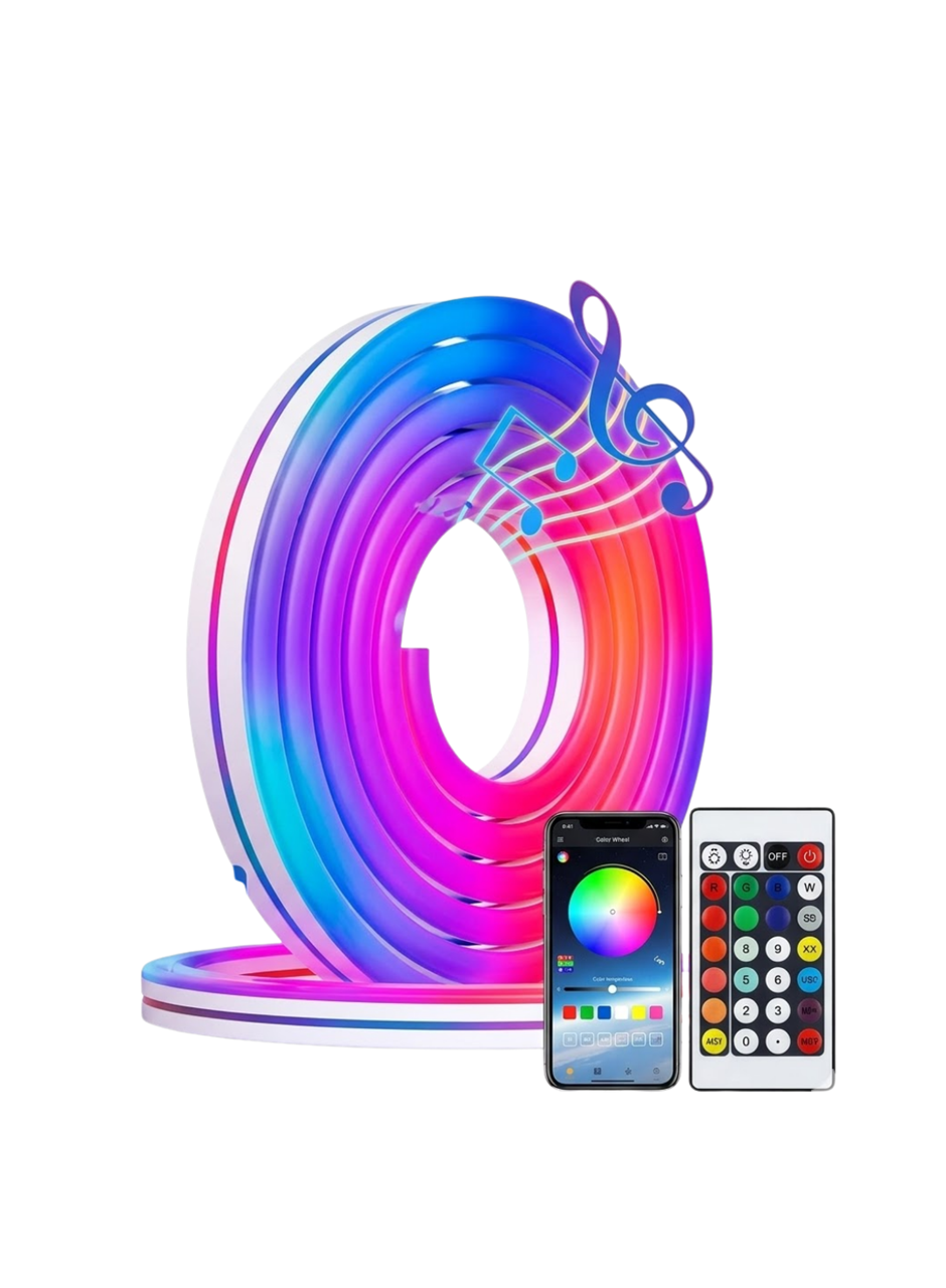 3 Metre RGB Akıllı Neon LED Şerit Işık Telefon ve Kumanda Kontrollü Ambiyans Aydınlatma