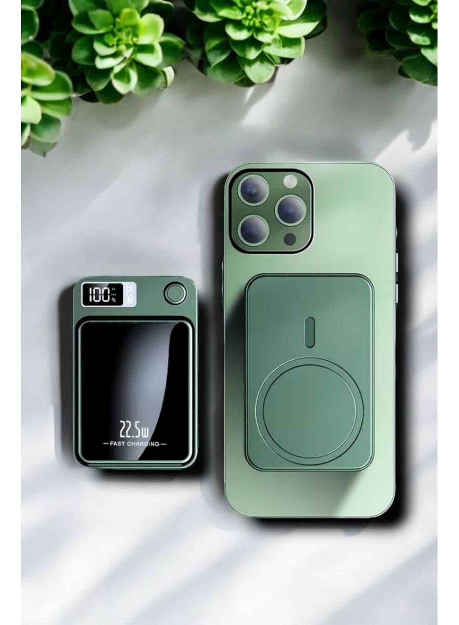 22.5W Magsafe Kablosuz Şarjlı Powerbank Dijital Ekran ve Hızlı Şarj