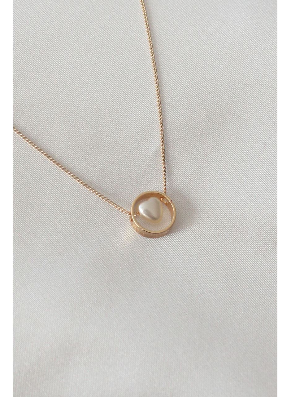 Gold Renk Minimal Kalp Figür Kadın Kolye