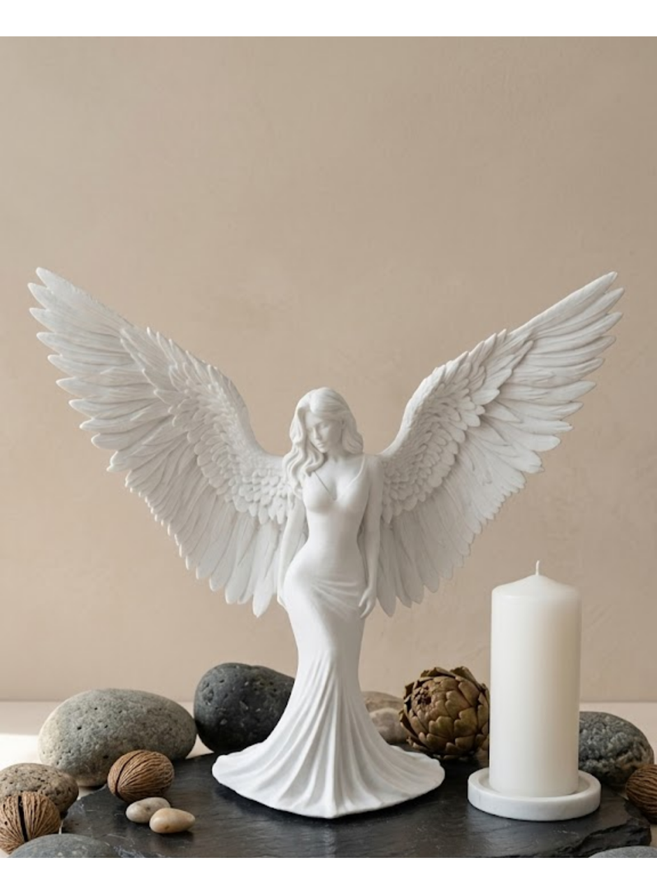 Minimalist Melek İnsan Figürlü 3D Heykel Dekoratif Biblo Ev Dekoru