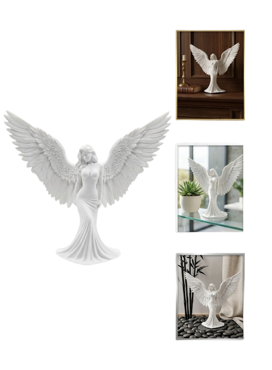 Minimalist Melek İnsan Figürlü 3D Heykel Dekoratif Biblo Ev Dekoru