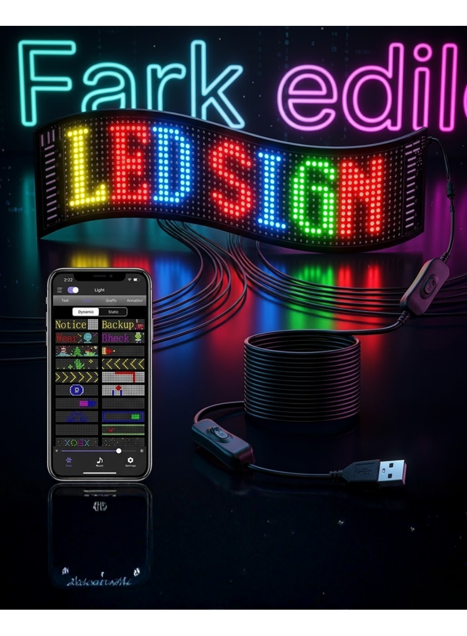 RGB LED Matrix Panel 60 cm 16x96 Piksel Kayan Yazı ve Animasyon Destekli