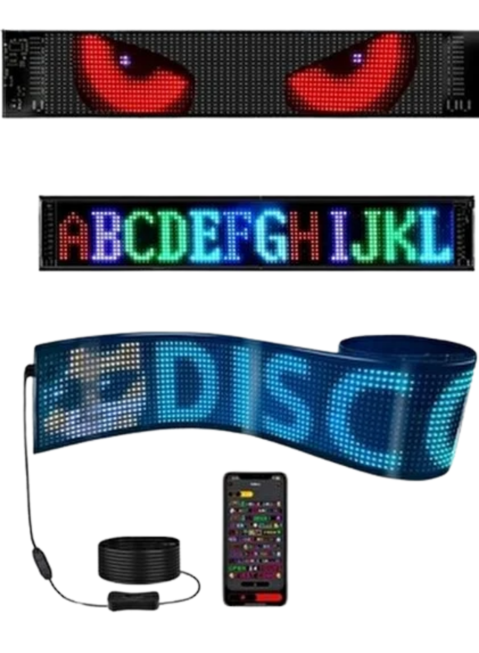 60 cm LED Matrix Panel 16x96 Piksel Bluetooth Kontrollü RGB Kayan Yazı Ekranı