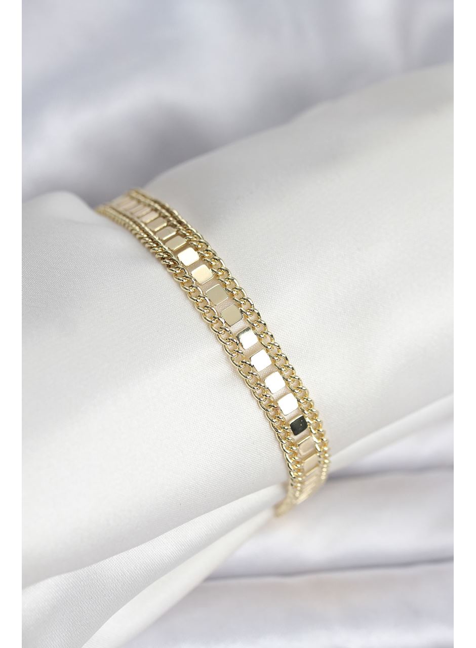 316L Çelik Gold Renk Pullu Zincir Model Kadın Bileklik