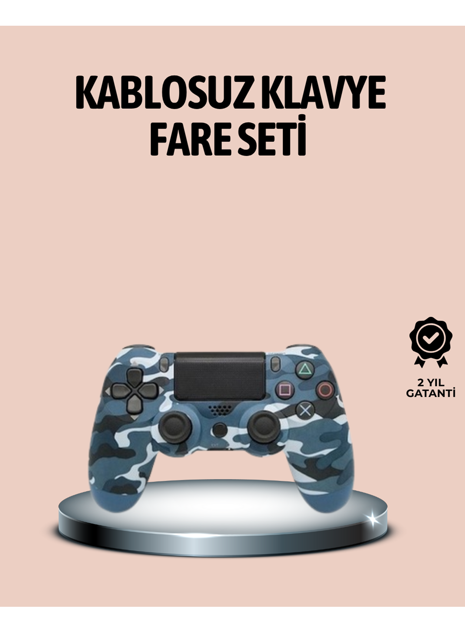 Bluetooth Kablosuz PS4 Gamepad Çift Motorlu Siyah Controller
