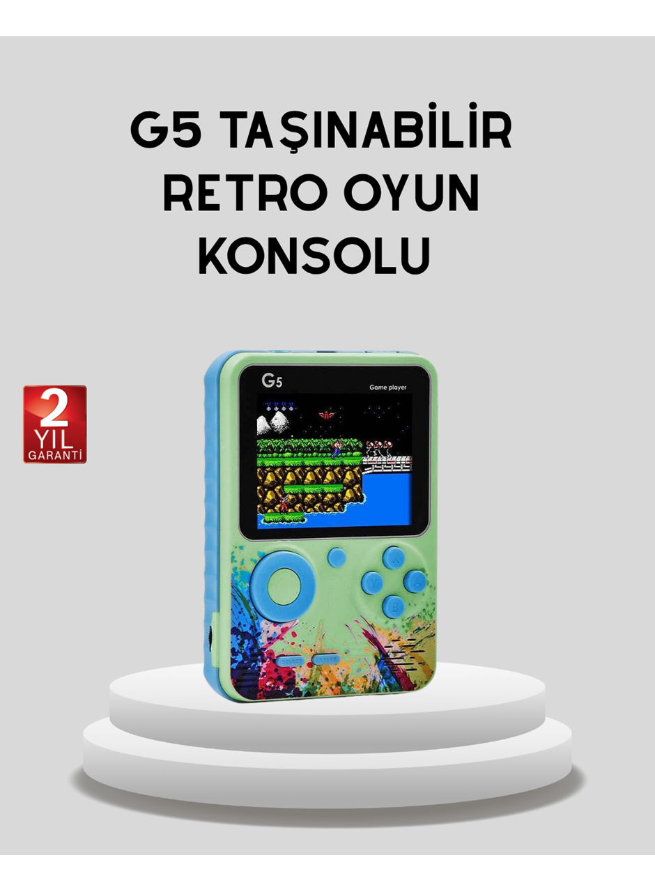 G5 Taşınabilir Retro Game Box 500 Oyunlu Şarjlı Mini Oyun Konsolu