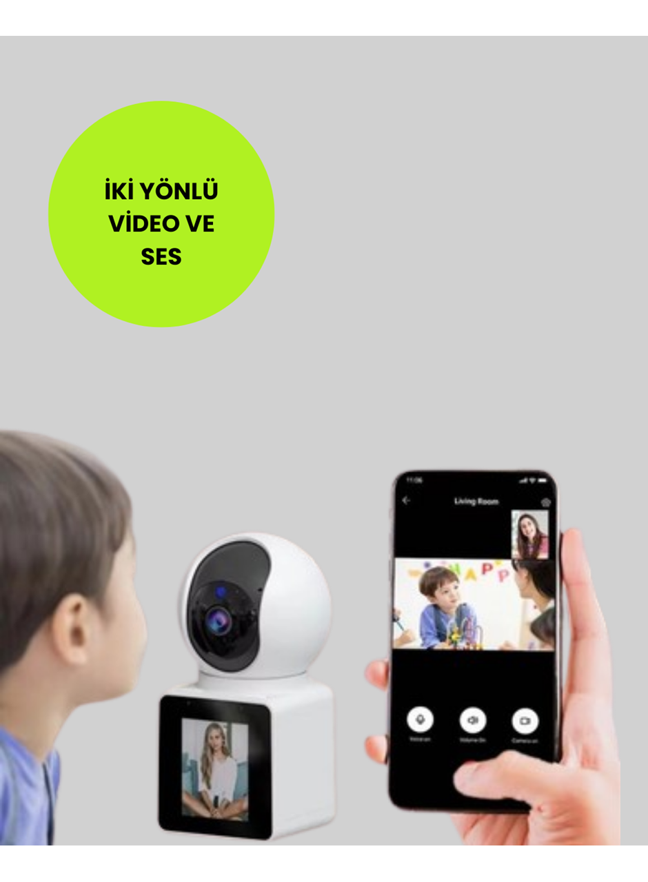 WiFi İç Mekan Kamera 2K Gece Görüşlü Çift Yönlü Görüntü Konuşma Destekli