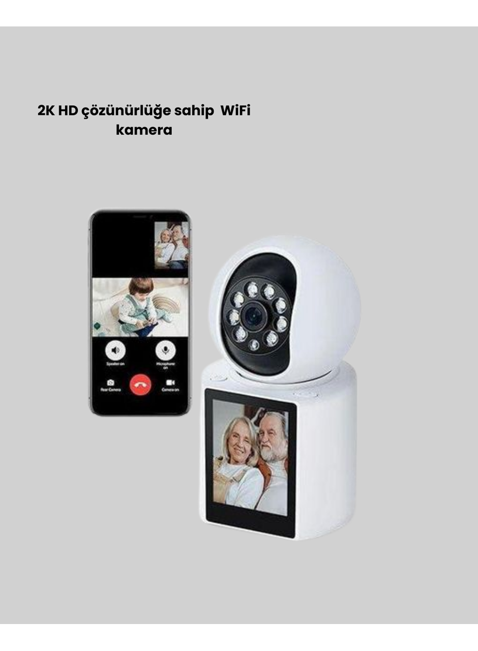 WiFi İç Mekan Kamera 2K Gece Görüşlü Çift Yönlü Görüntü Konuşma Destekli