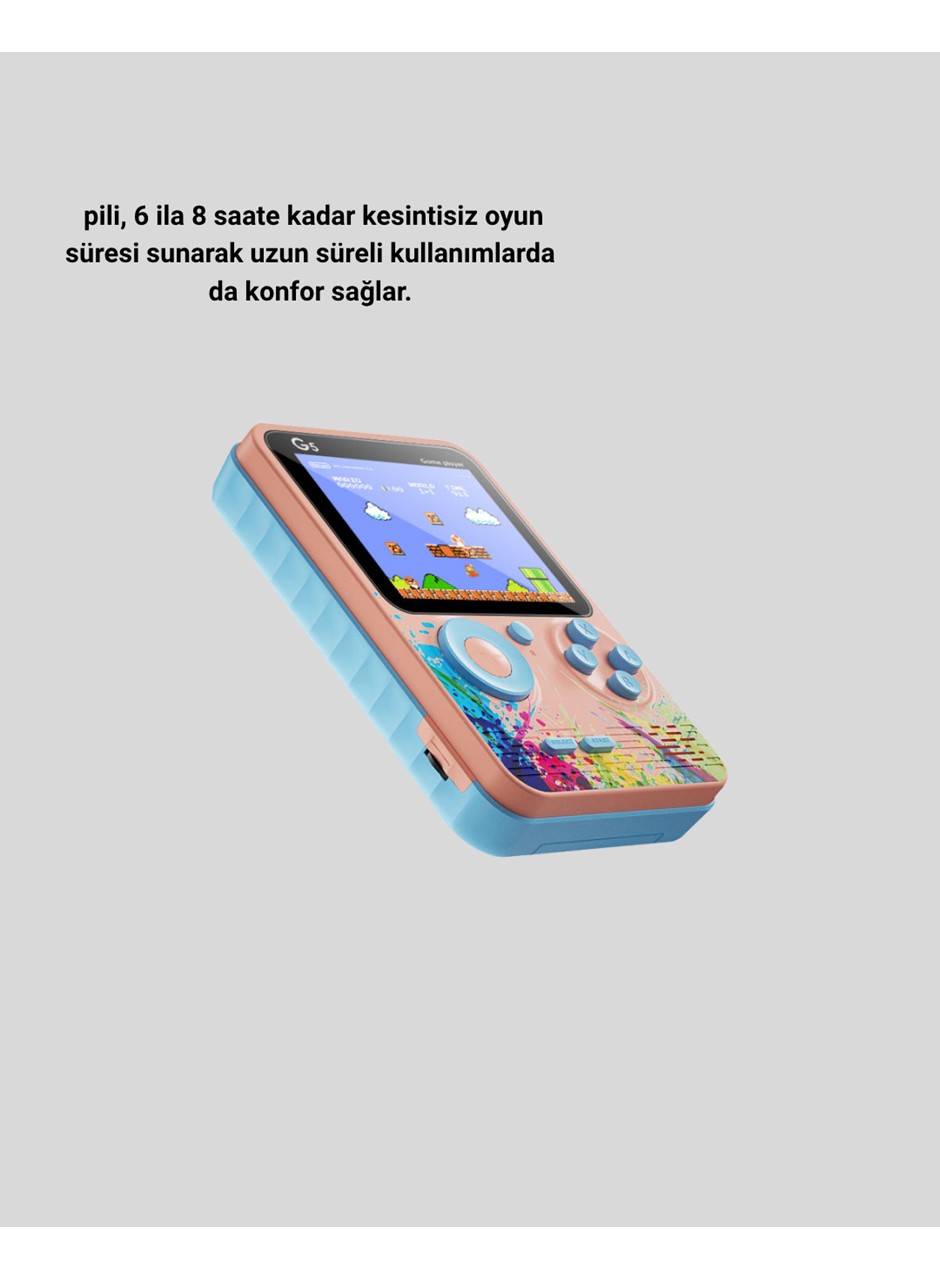 Mini Retro Oyun Konsolu 500 Oyunlu 3.0 İnç Ekran ve Şarjlı Batarya