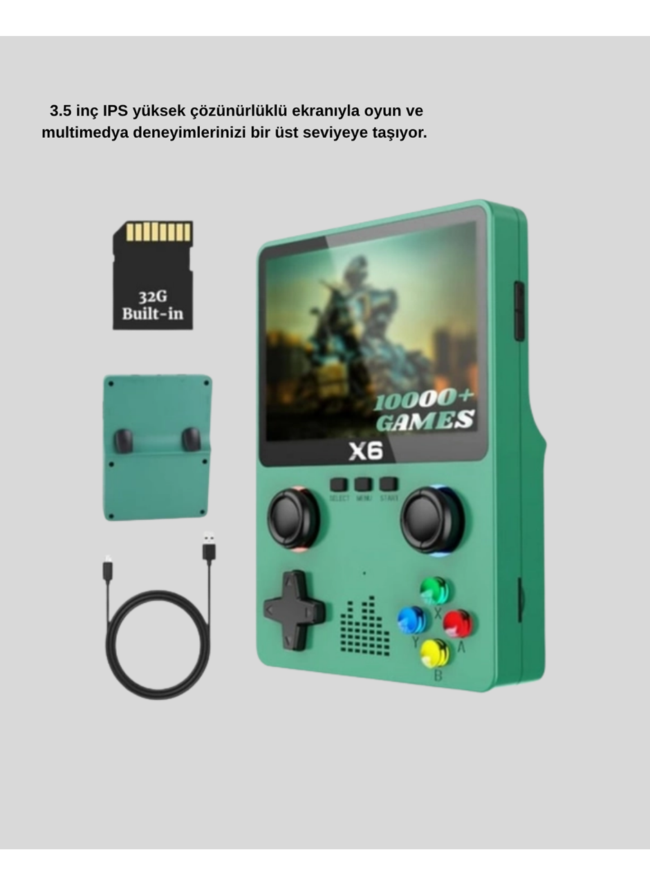 Taşınabilir Oyun Konsolu 3.5 İnç IPS Ekran Yaylı Çift LR Tuşlu