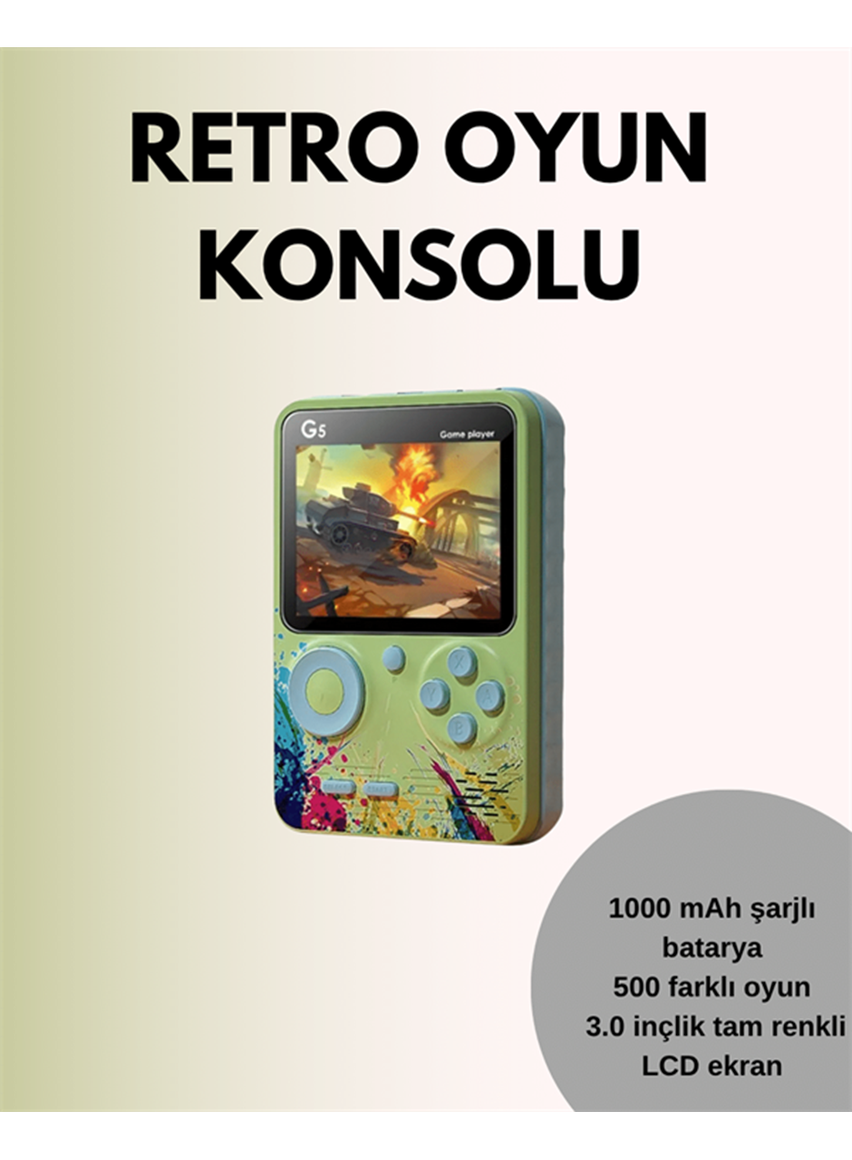 TV Bağlantılı 500 Oyunlu Mini Gameboy Konsol