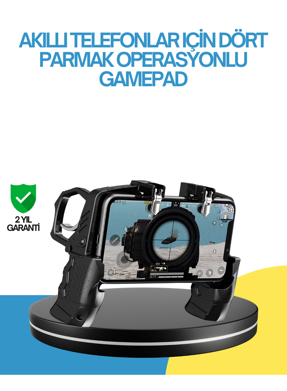 Dört Parmak Destekli Mobil Gamepad Tetikli Oyun Kontrolcüsü