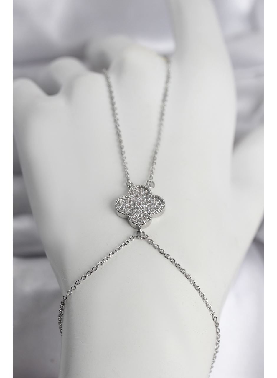 Pirinç Gümüş Renk Yonca Model Kadın Şahmeran