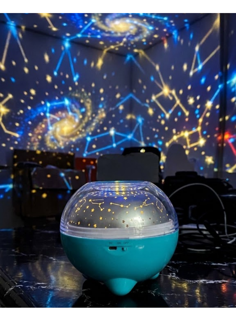 Çok Renkli LED Yıldız Projektör Gece Lambası Bluetooth Müzik Çalar ve Kumandalı Kontrol