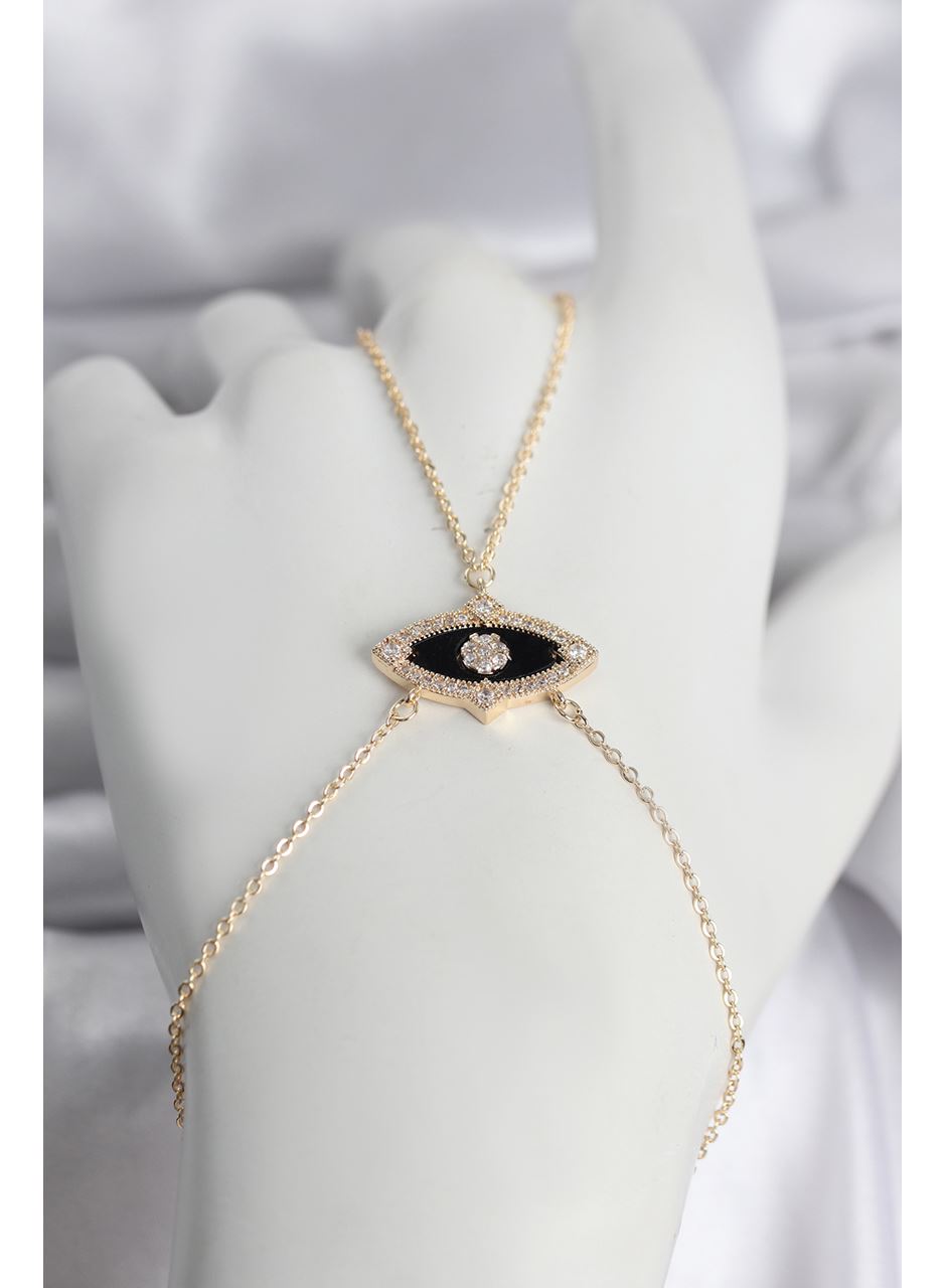 Pirinç Göz Model Gold Renk Zirkon Taşlı Kadın Şahmeran