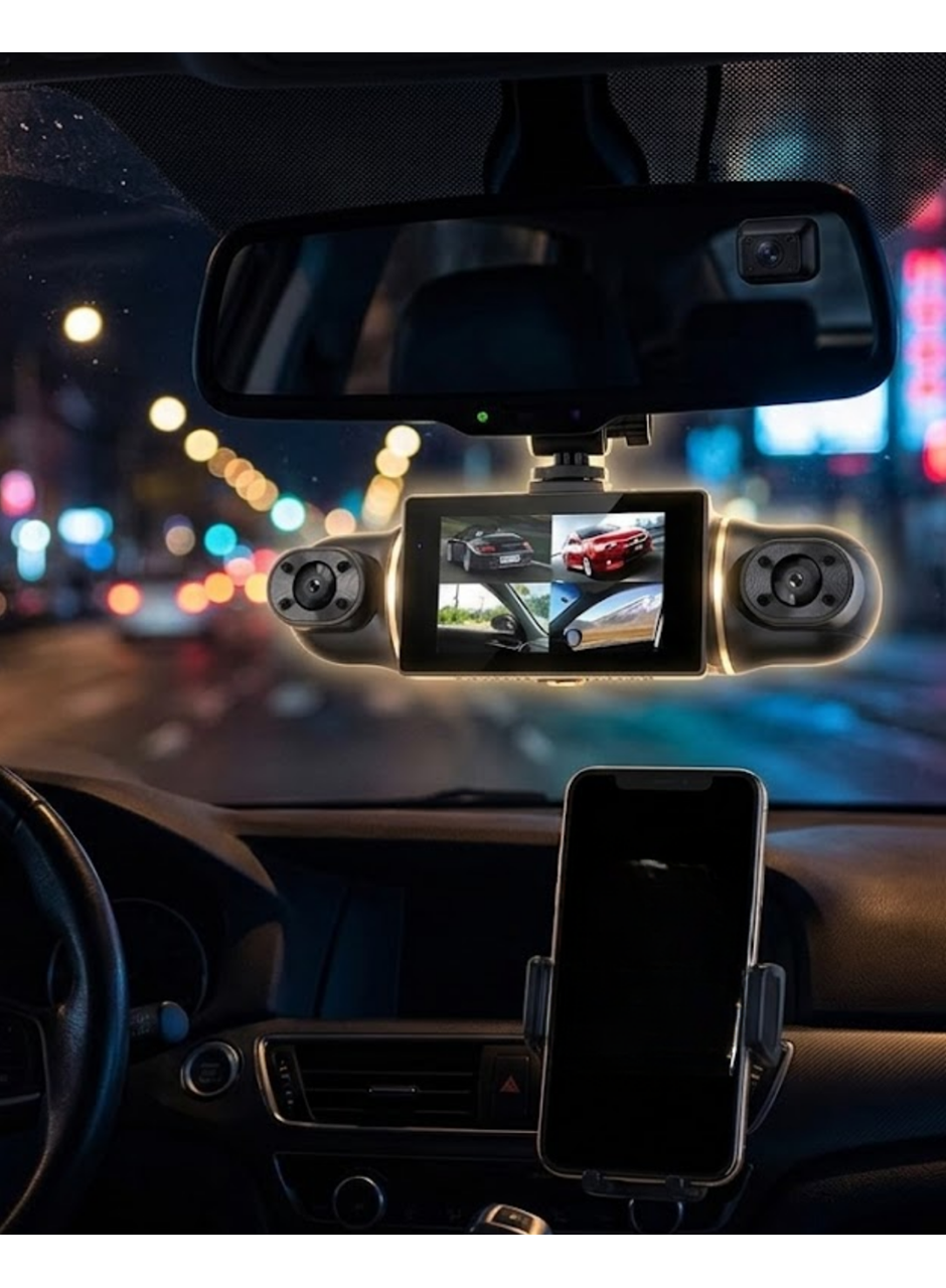 Geniş Açılı Araç Kamera Sistemi WiFi Bağlantılı Döngüsel Kayıt Özellikli