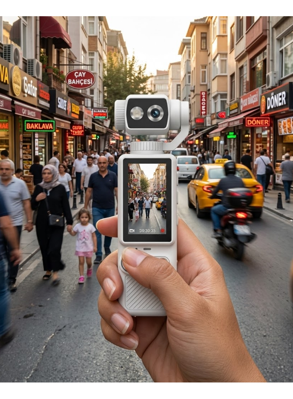 Kompakt 4K Video Kamera Otomatik Netleme ve Dahili Işık Destekli El Kamerası