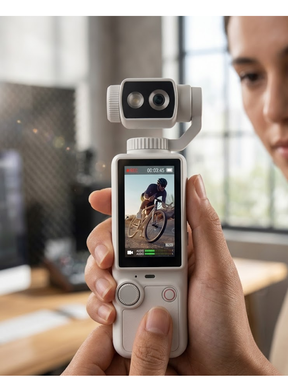 4K Vlog Kamera Otomatik Odaklama ve Döndürülebilir Lensli Taşınabilir El Kamerası