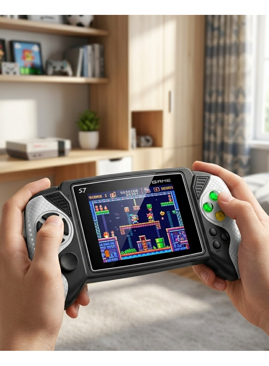 620 Oyunlu Taşınabilir Oyun Konsolu HD Ekran TV Bağlantılı Şarjlı