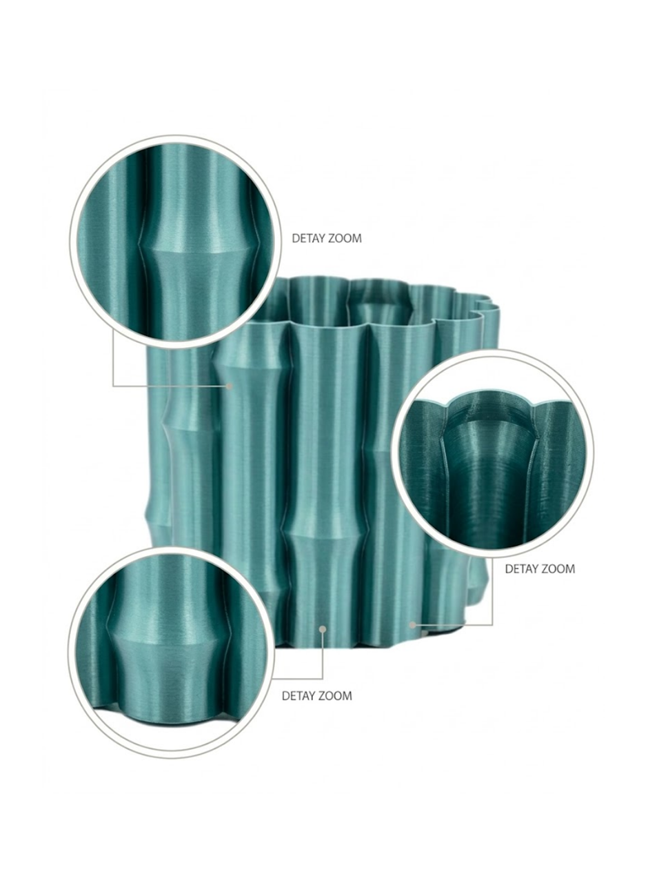 Modern Parlak Yeşil Vazo Dekoratif Şık Tasarım Salon Ofis Kullanım