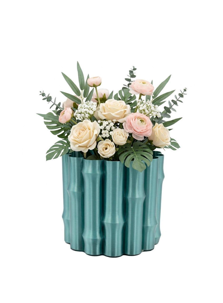 Parlak Yeşil Dekoratif Vazo Modern Tasarım Şık Masa Üstü Aksesuar