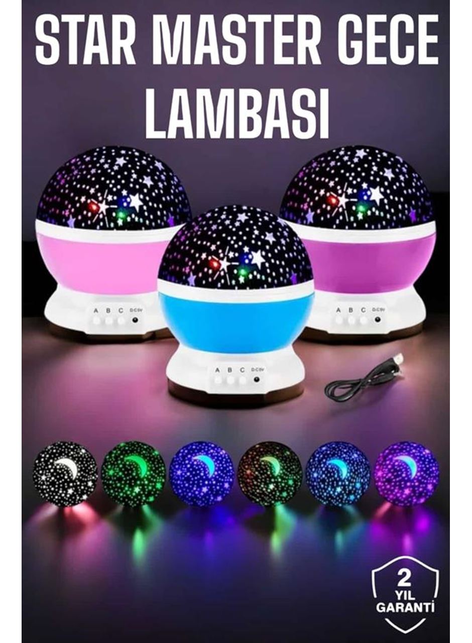 Mavi ve Mor Işıklı  Projeksiyon Lambası