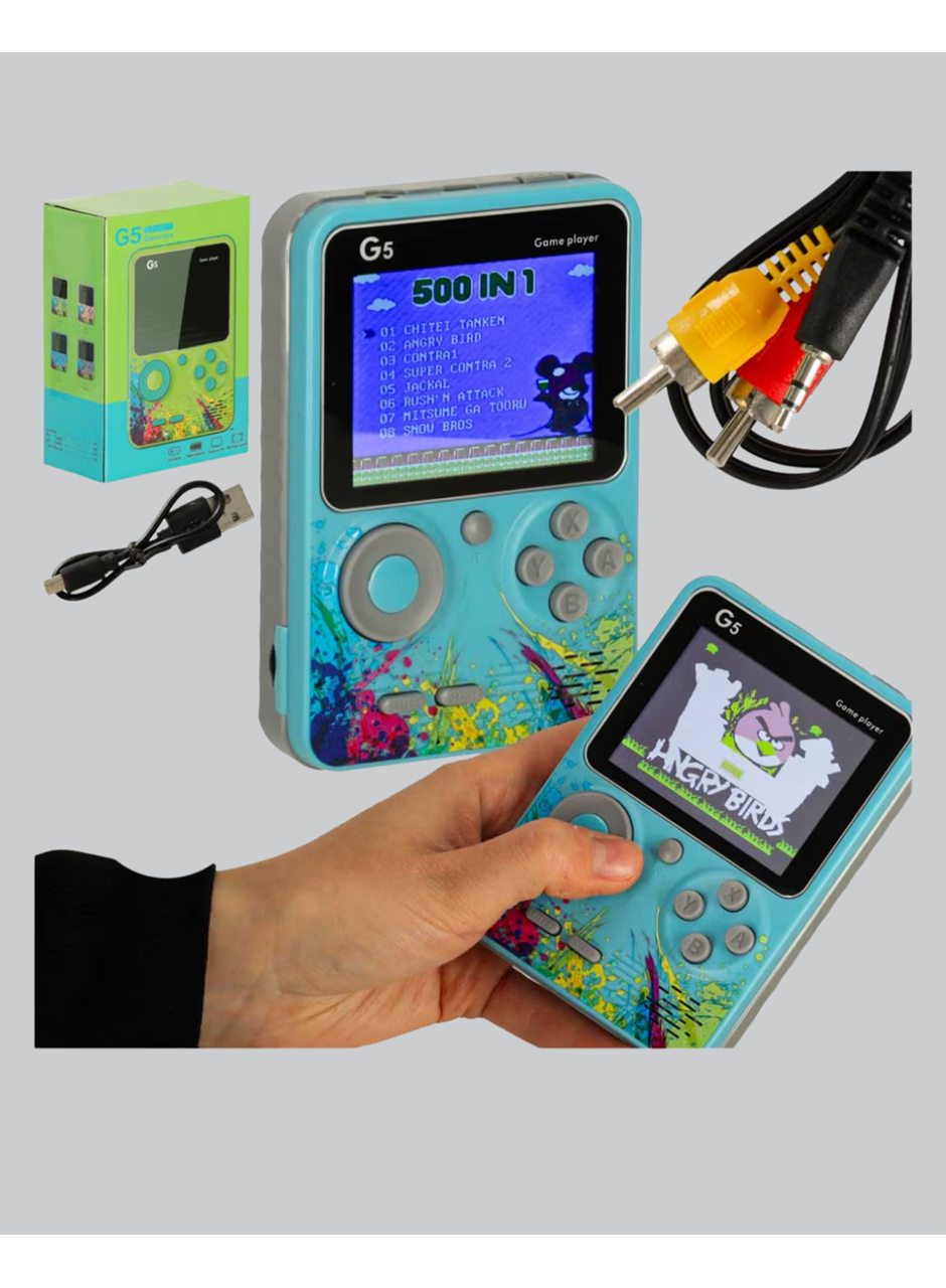 500 Oyunlu G5 Retro Mini Oyun Konsolu 3 İnç Ekran ve TV Desteği
