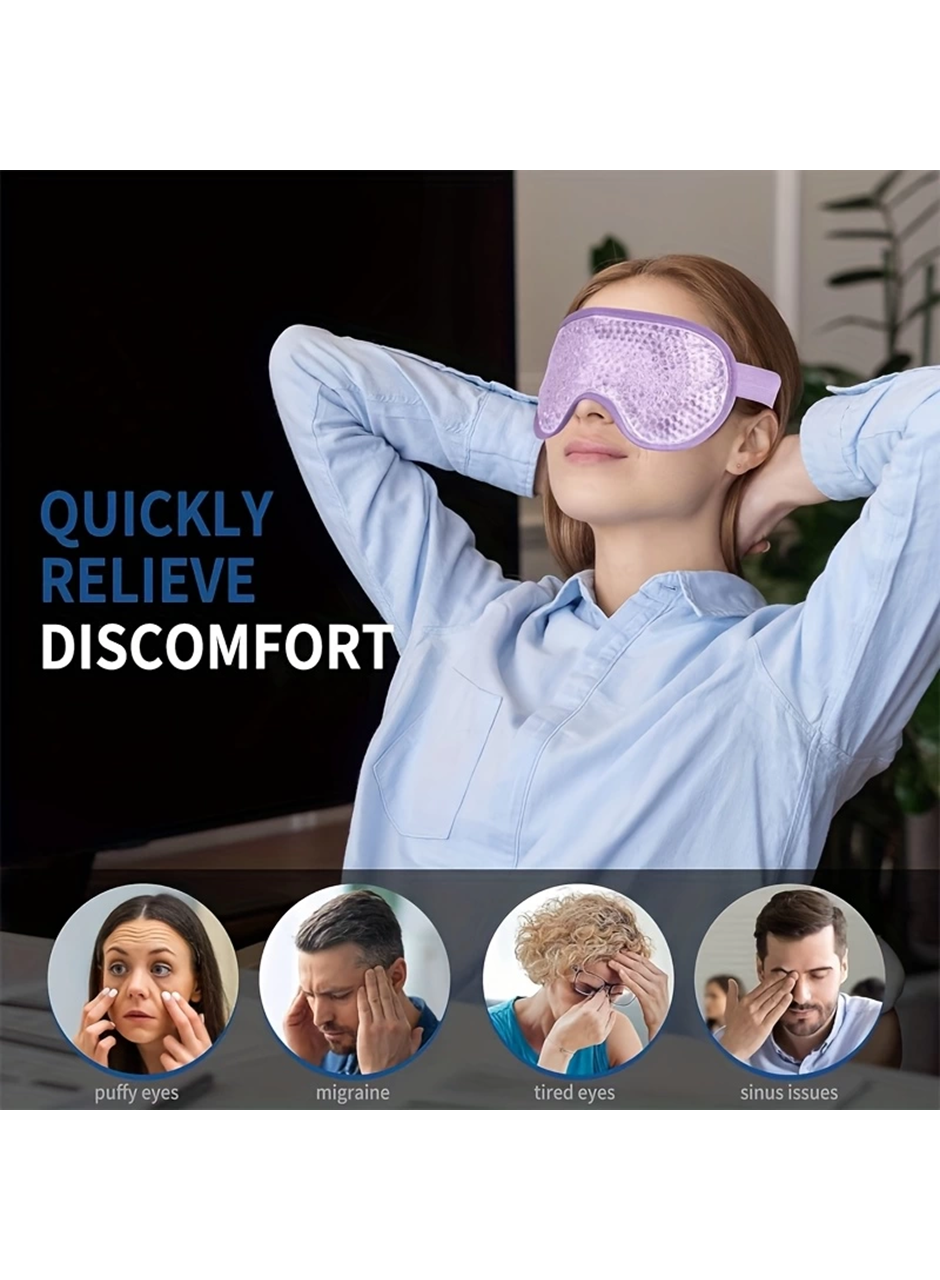 Sıcak Ve Soğuk Boncuklu Buz Jeli Terapi Göz Maskesi (Mor) (