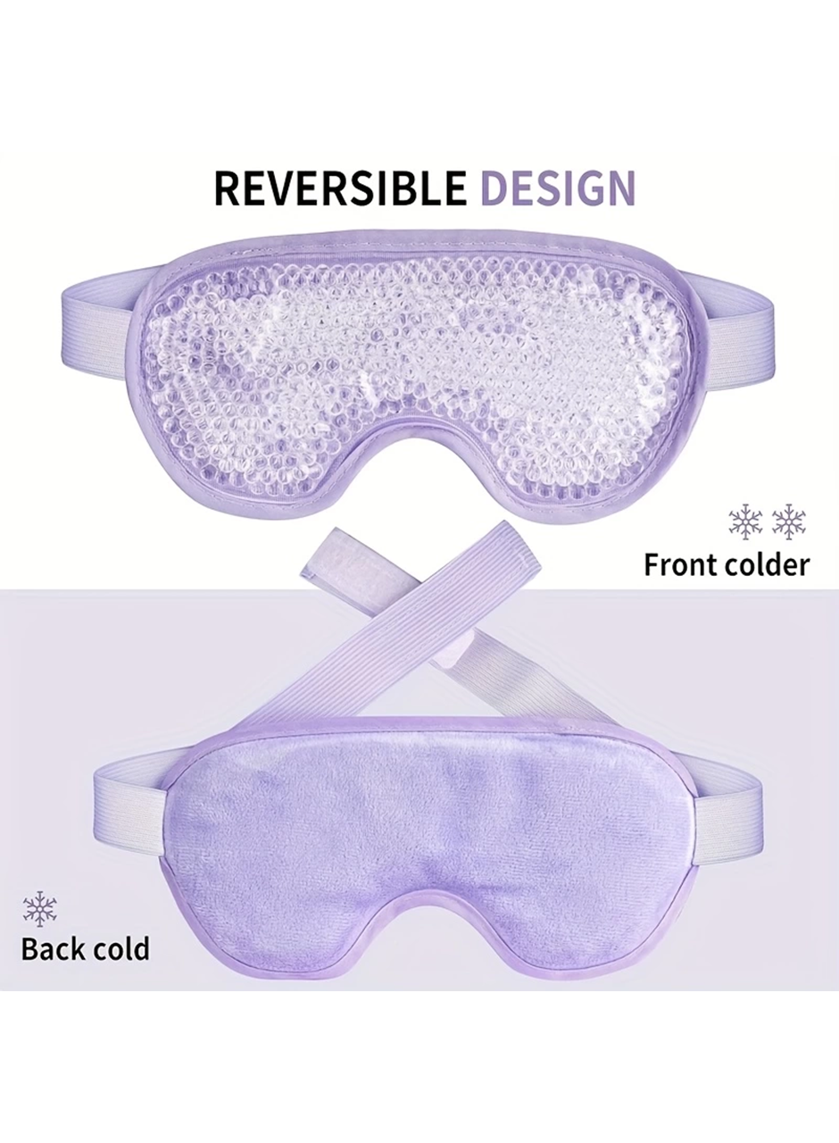 Sıcak Ve Soğuk Boncuklu Buz Jeli Terapi Göz Maskesi (Mor) (