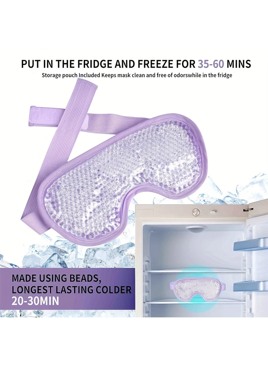 Sıcak Ve Soğuk Boncuklu Buz Jeli Terapi Göz Maskesi (Mor) (