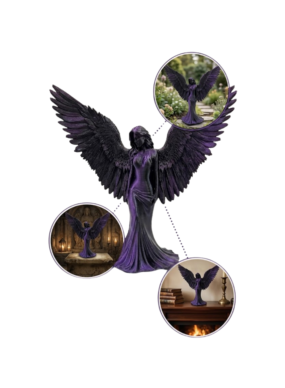 Mor Melek Biblo Küçük Boy Dekoratif Angel Figür Modern Ev Aksesuarı