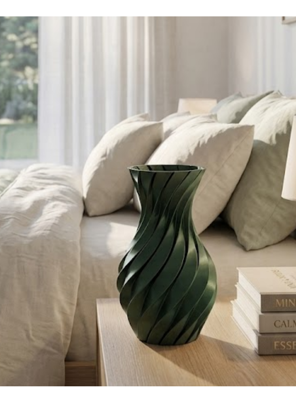 3D ÜRÜN SPİRAL VAZO YEŞİL