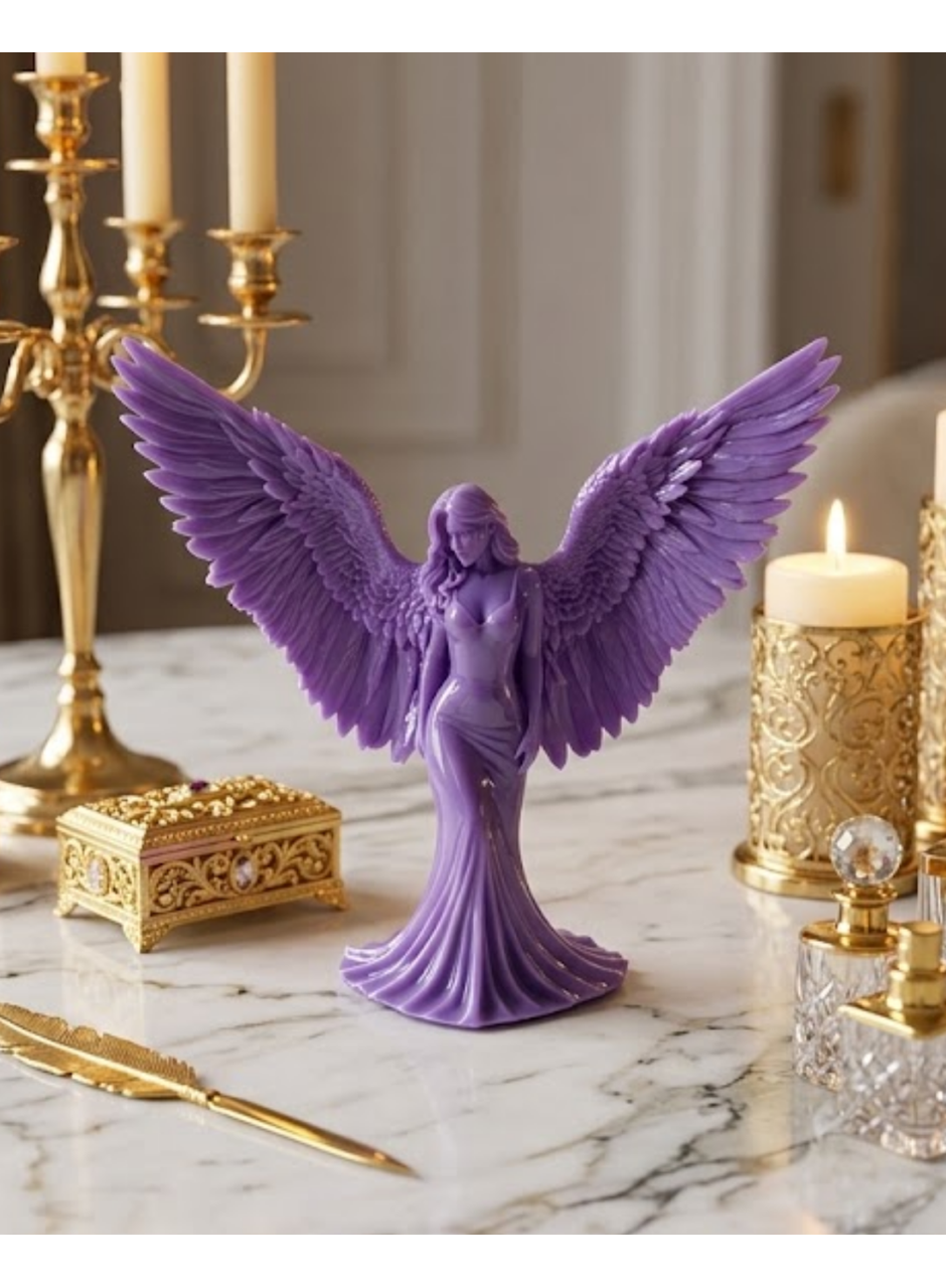 3D Lila Melek İnsan Biblo Estetik Dekoratif Obje