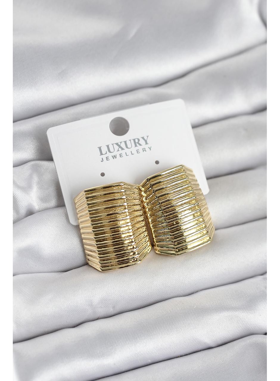 Gold Renk Pirinç Vintage Esintili Statement Küpe