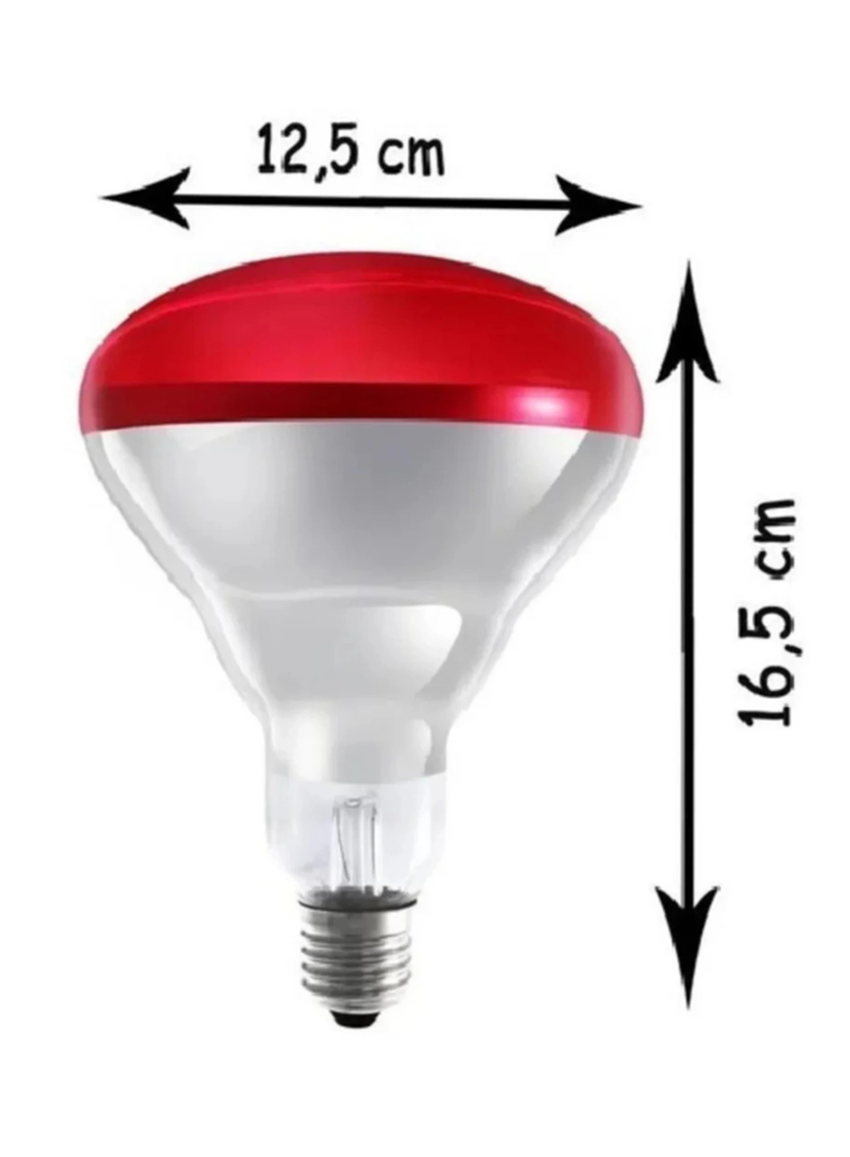 250W Kızılötesi (infrared) Isıtıcılı Hayvan Isıtma ve Kuluçka Lambası (Kırmızı Işık) E27 (Kalın Duy) (