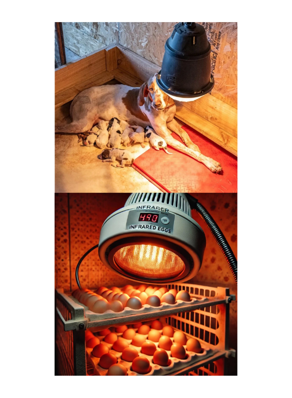 250W Kızılötesi (infrared) Isıtıcılı Hayvan Isıtma ve Kuluçka Lambası (Kırmızı Işık) E27 (Kalın Duy) (