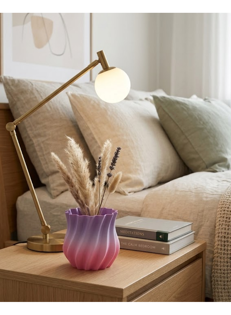 3D KIVRIMLI VAZO PEMBE