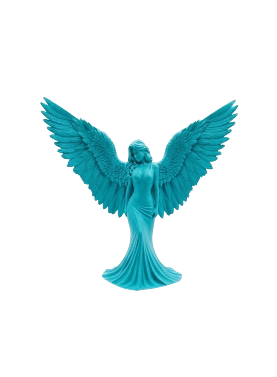 3D Turkuaz Melek İnsan Biblo  Estetik Dekoratif Obje
